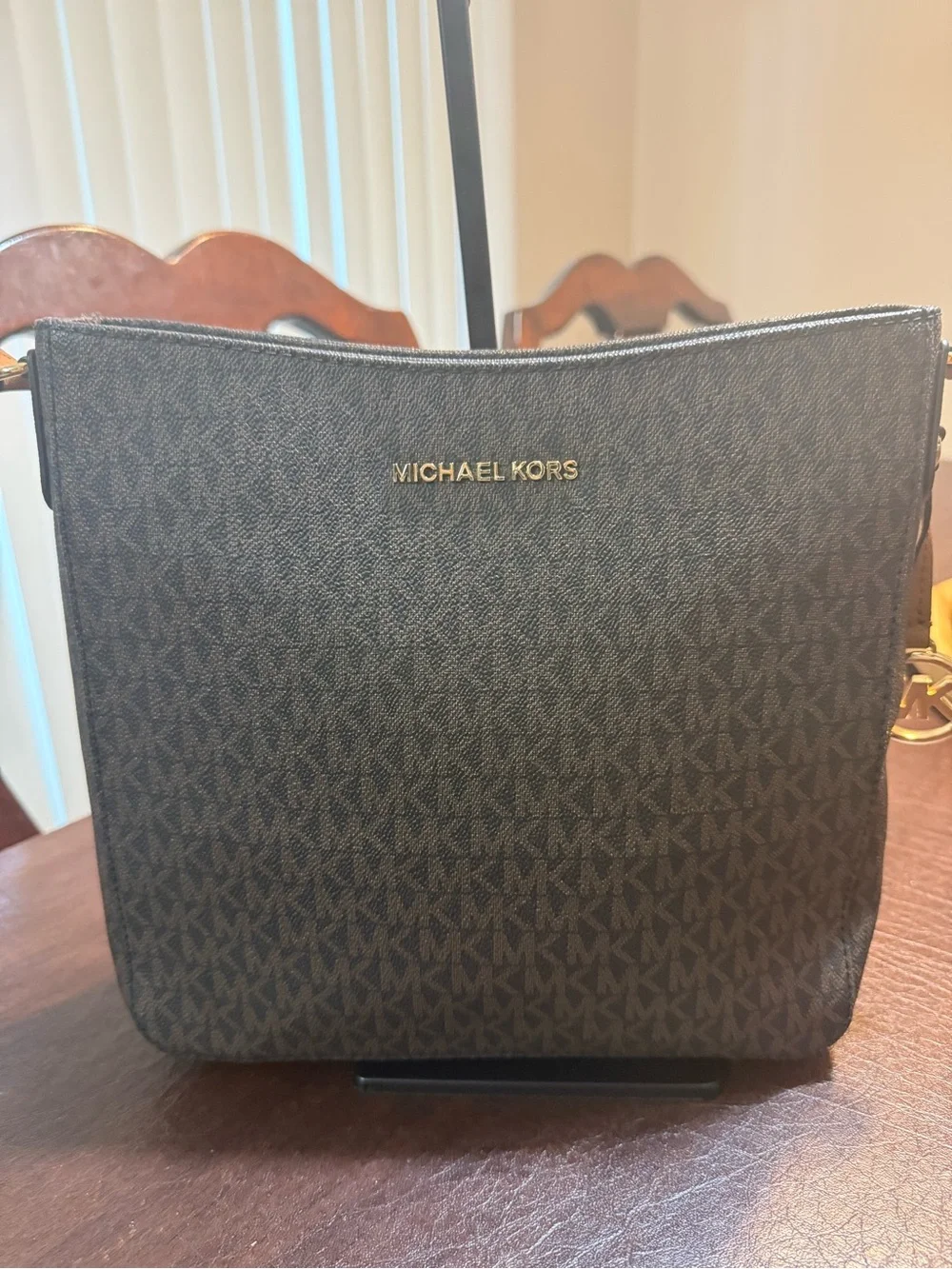 Michael Kors Brown Monogram Jet Set Travel Messenger Crossbody